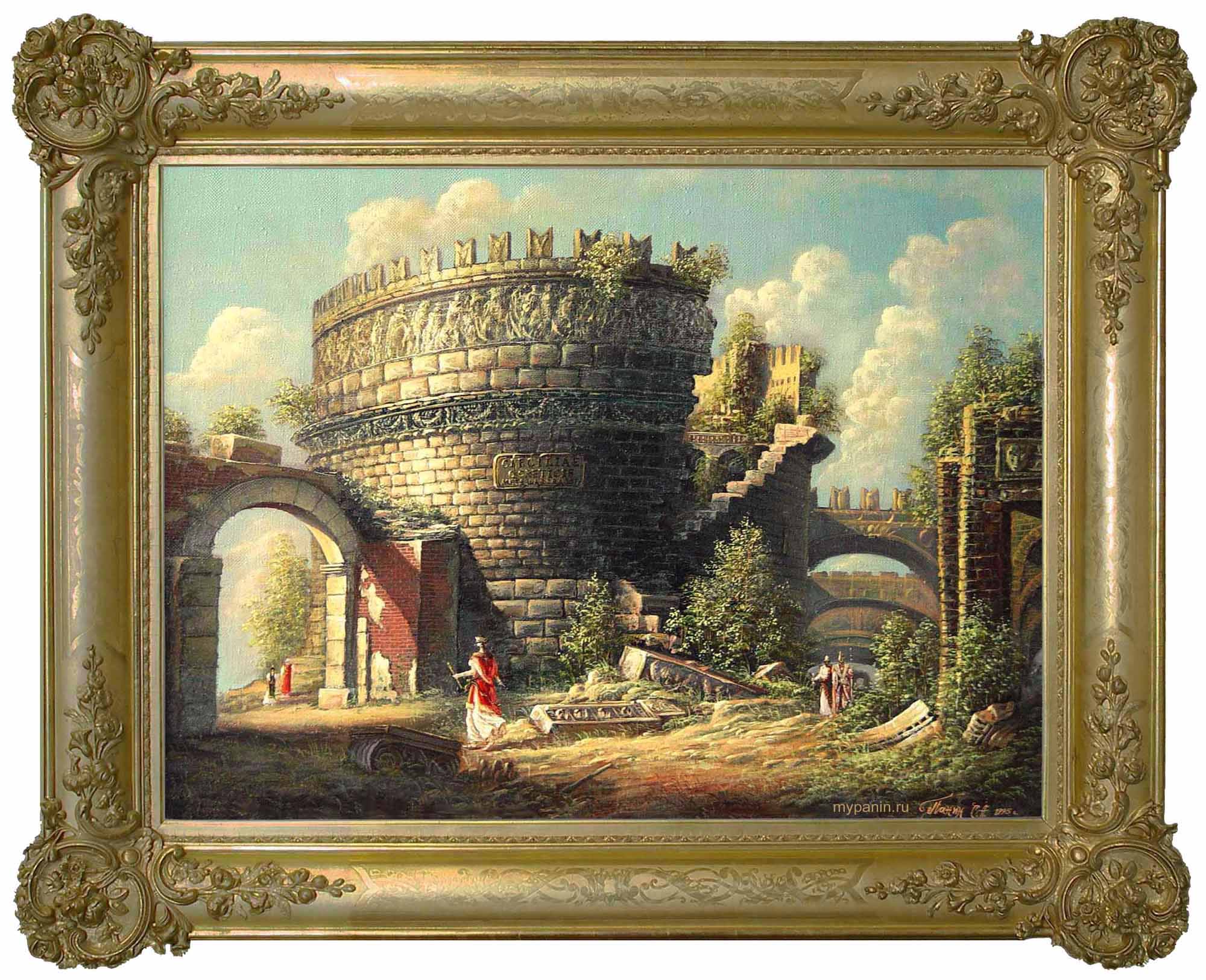 Глаза прошлого. Антикварная позолоченная рама. Художник Сергей Панин.