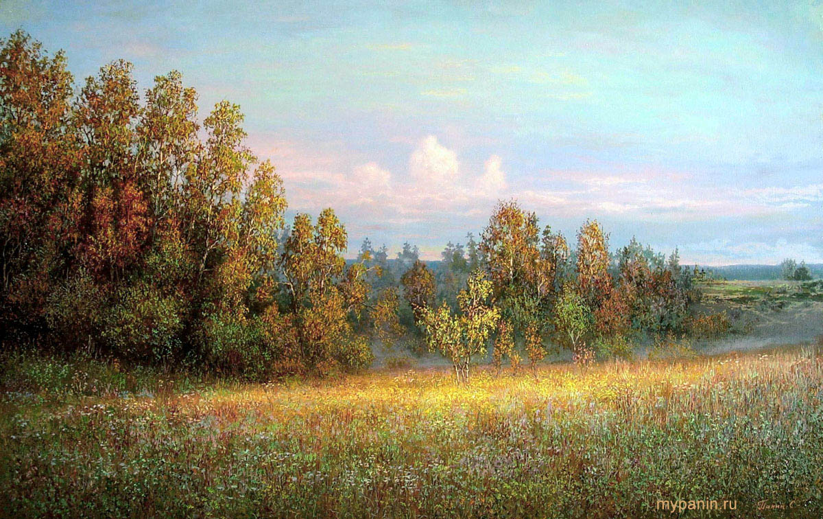 Художник Сергей Панин. Вечереет. Осенний пейзаж.